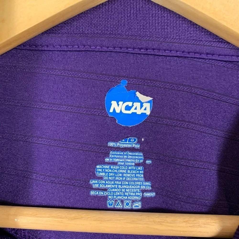 LSU Tigers NCAA Purple Embroidered Polo Short Sleeve Shirt Men's Large - Picture 5 of 7